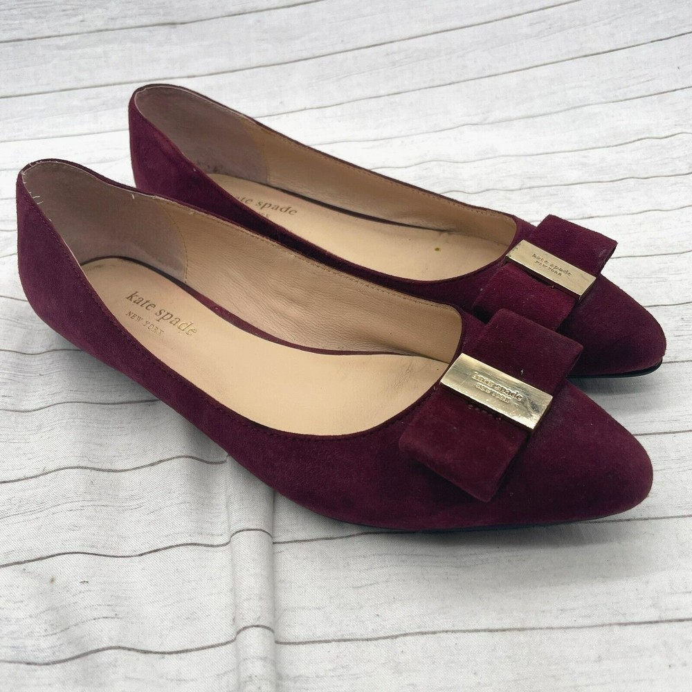 Kate Spade New York Women's Norah Ballet Flats Slip-On Shoes Size US 8 Wine